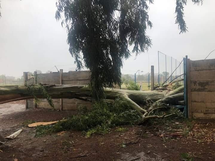 Daños por el temporal en el club La Armonía.