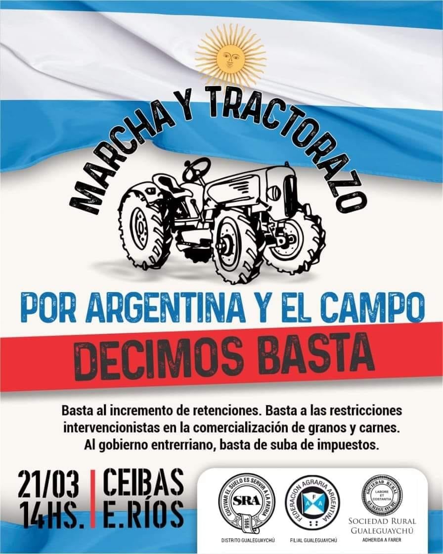 Tractorazo y movilización de agropecuarios Entre Ríos