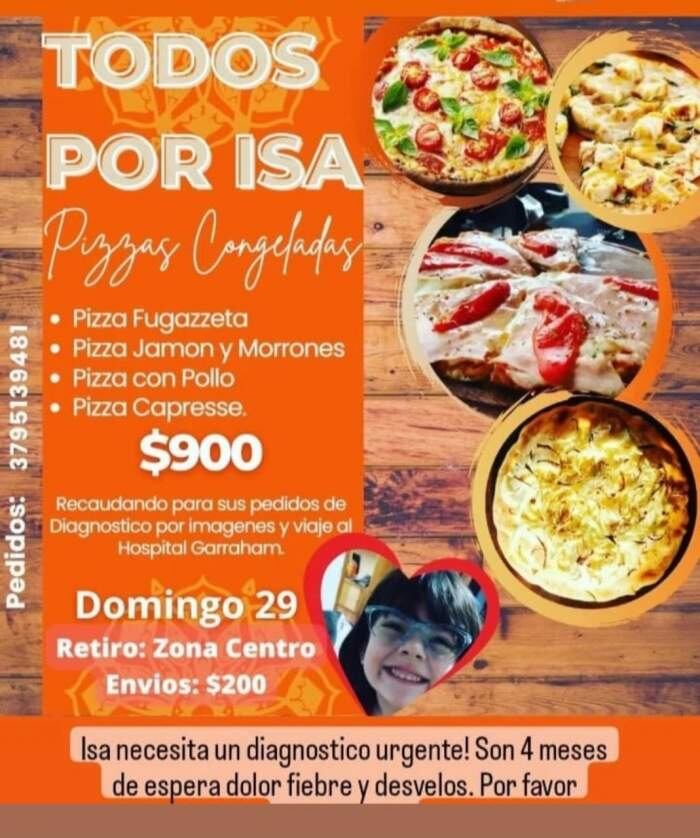 Isa, la nena correntina, está enferma hace 4 meses y su familia vende rifas y pizzas para llevarla al Garrahan.