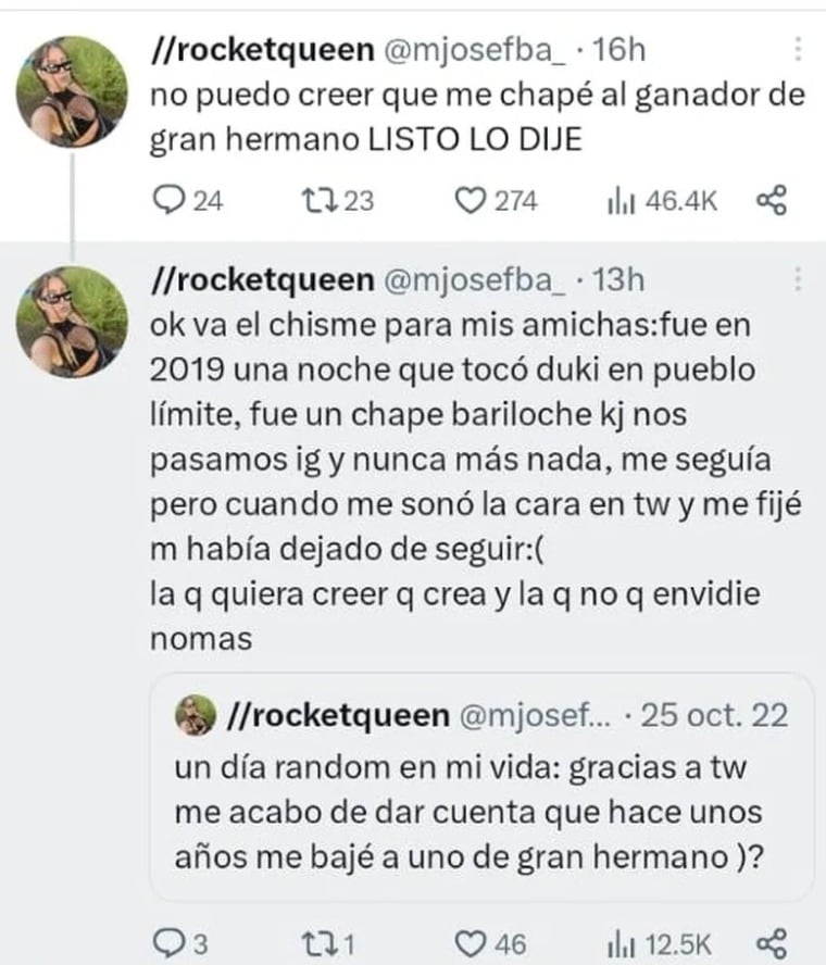 Una sanjuanina confesó haber besado a Marcos, el ganador de Gran Hermano.