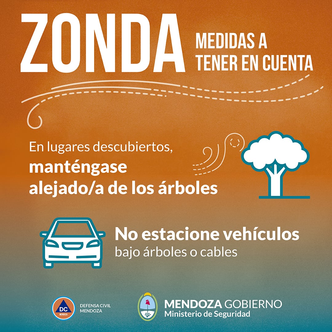 Recomendaciones ante el fuerte Zonda