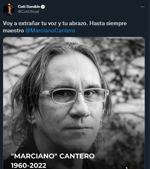 Coti despidió a su amigo desde España.