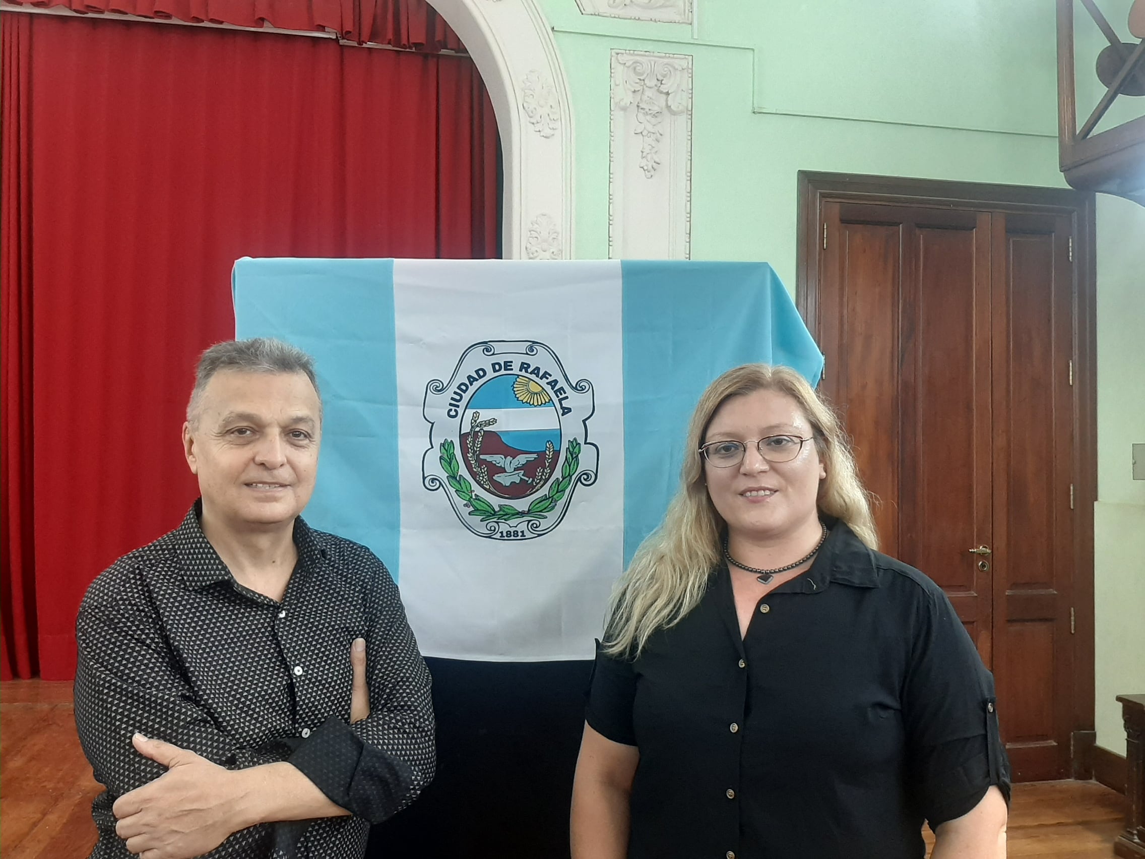 Sergio Grazioli y Caren Cipolatti, los impulsores de la bandera de Rafaela