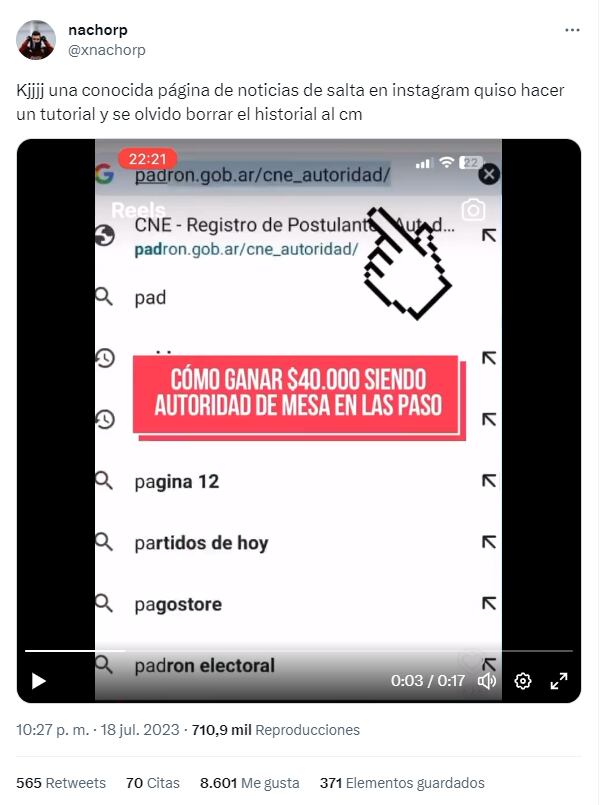 El tuit que hizo viral el error del tutorial