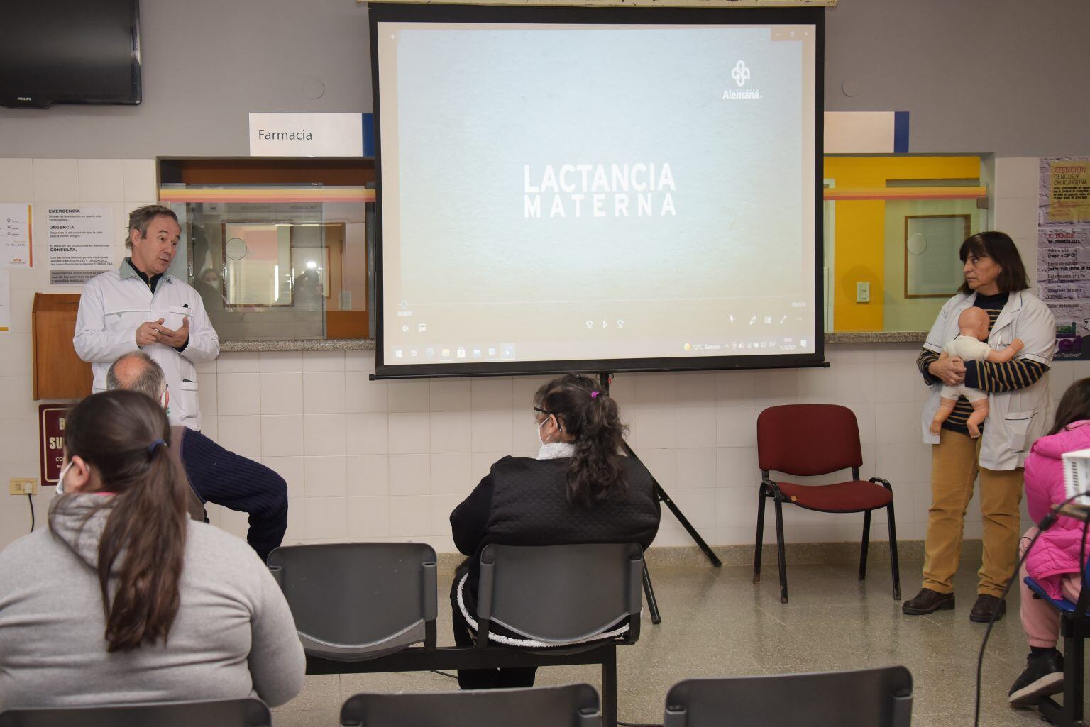 Dr. Cersósimo y la Dra. Sánchez charla Hospital Arroyito