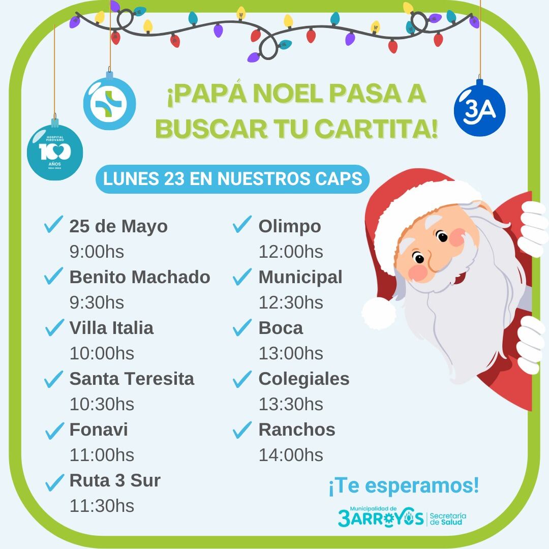 Papá Noel recorrerá los Caps de los barrios