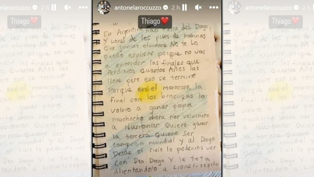 El emotivo mensaje de Thiago Messi para su papá a horas de la gran final entre Argentina y Francia.