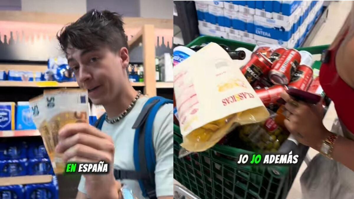 Es argentino y mostró todo lo que compró en un supermercado de España con 100 euros: “Yo no miento”