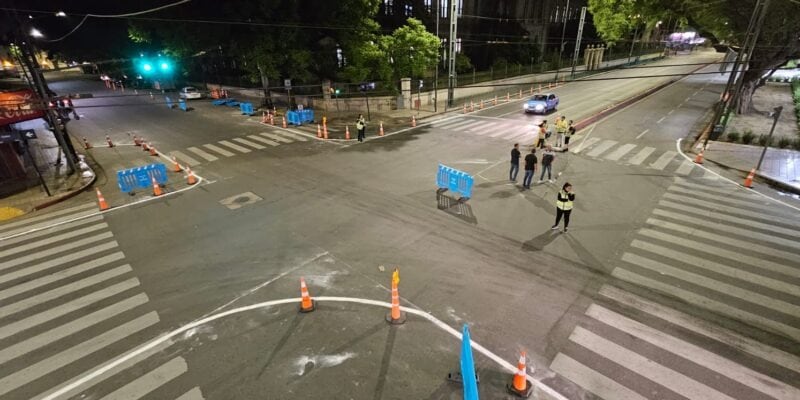 Comenzaron las obras en la intersección de la avenida Colón y la calle Avellaneda.