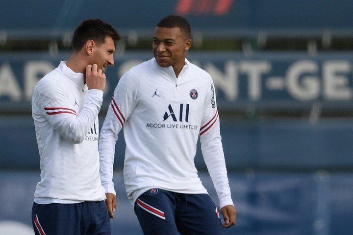 Messi y Mbappe se entrenaron juntos en la última práctica previa al partido contra Reims.