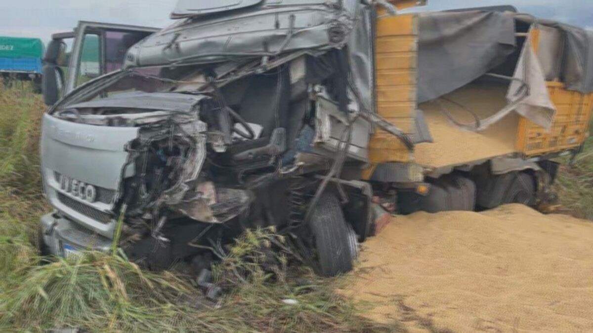 Importante choque de camiones en ruta 33 a la altura de Zavalla y rescate con helicóptero sanitario