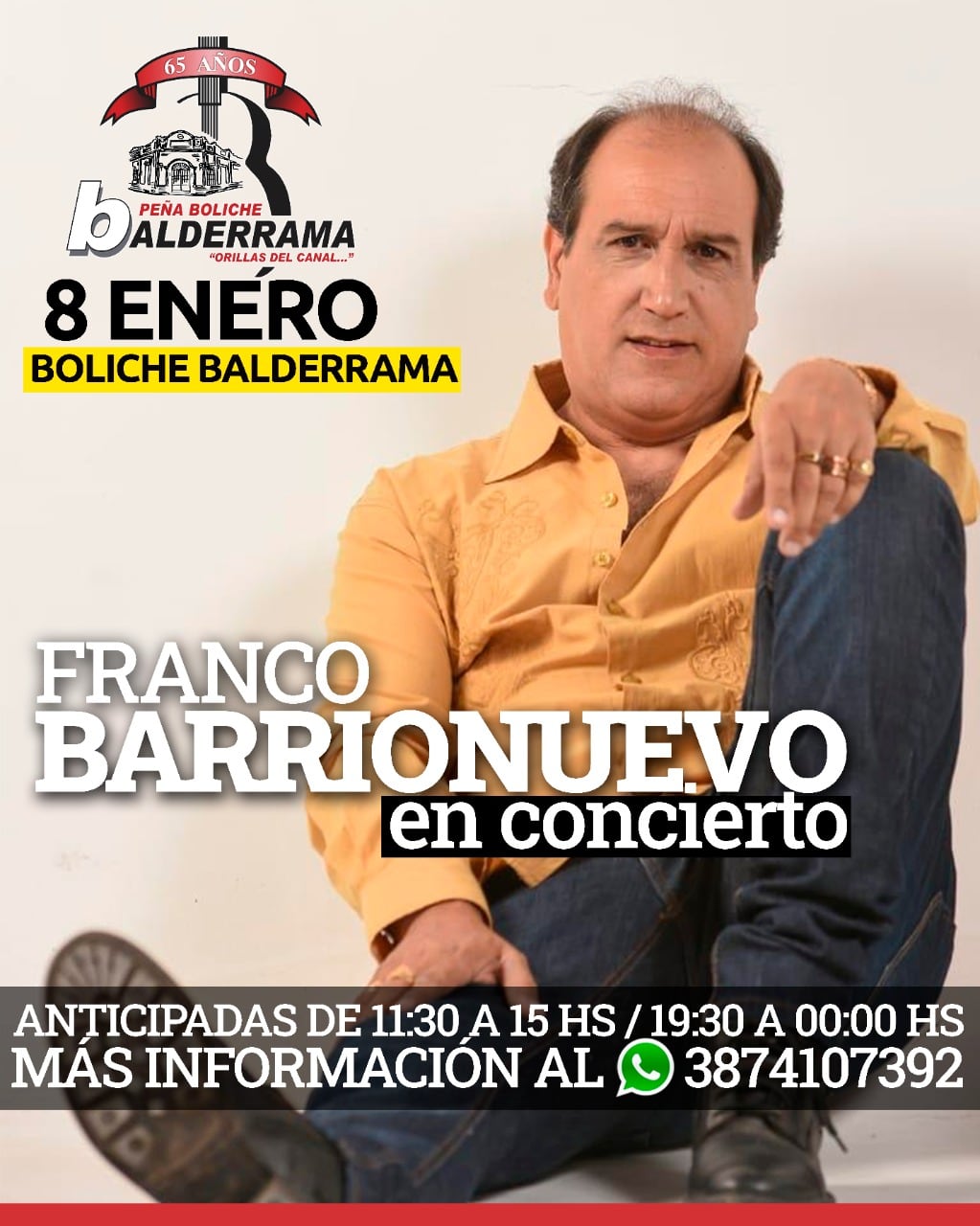 Franco Barrionuevo se presenta este viernes 8 de enero en la Peña Boliche Balderrama.