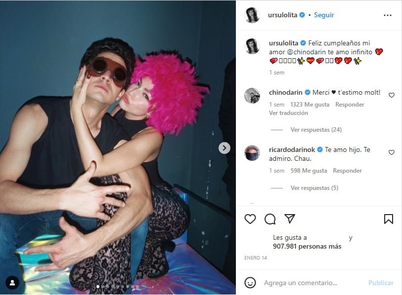 El mensaje de Úrsula para Darín en su cumpleaños