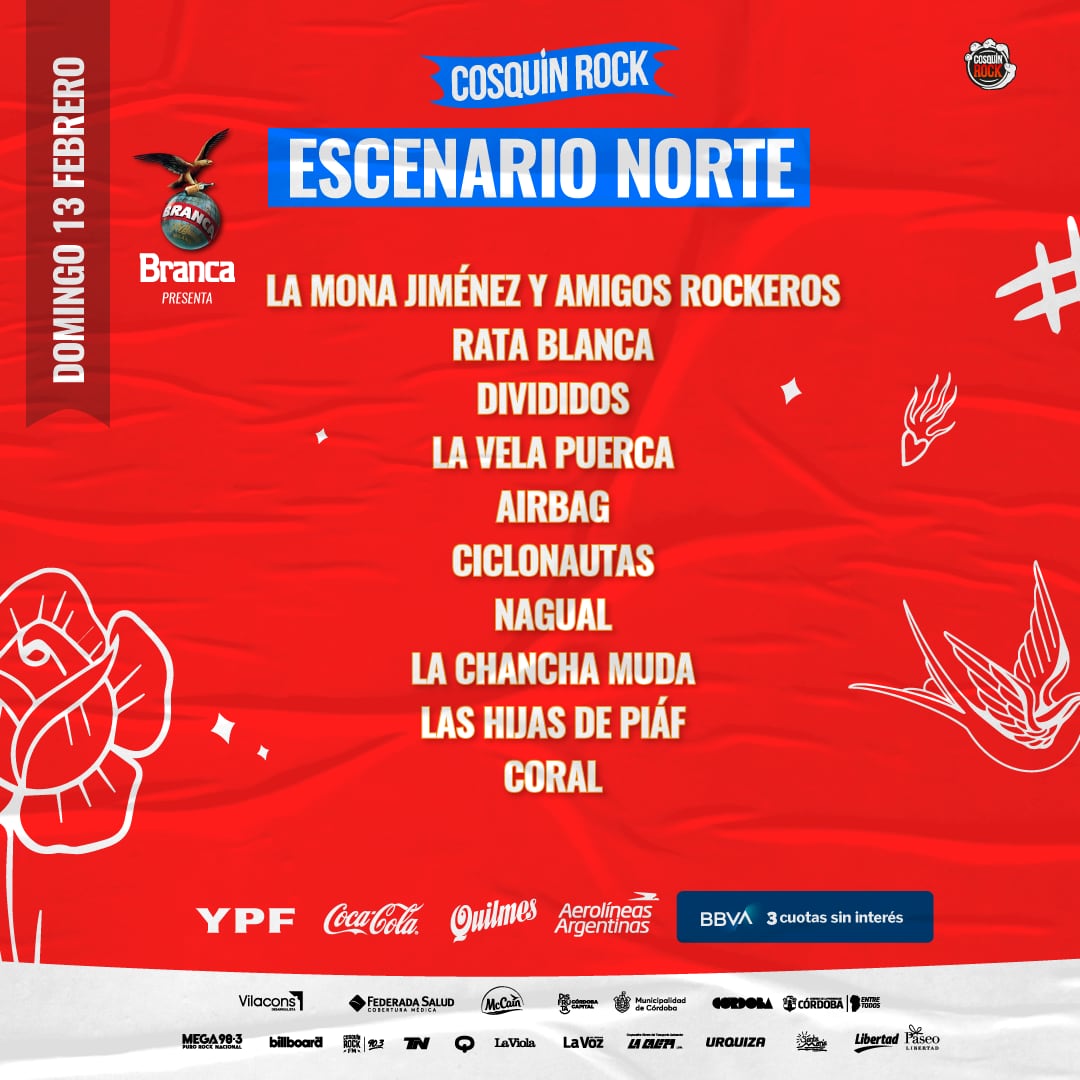 Escenario Norte, domingo 13 de febrero. (Cosquín Rock)