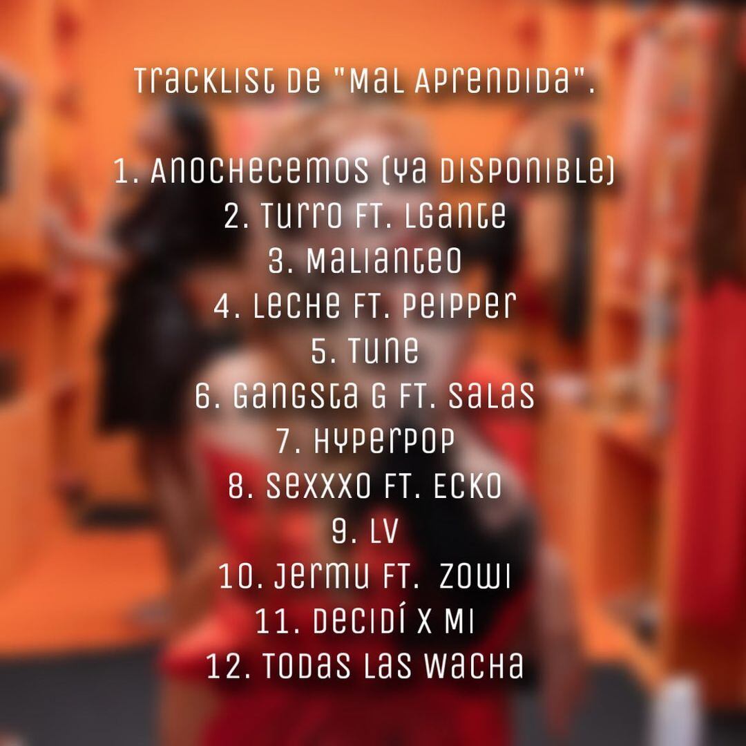 El tracklist oficial de Mal Aprendida, el disco de La Joaqui