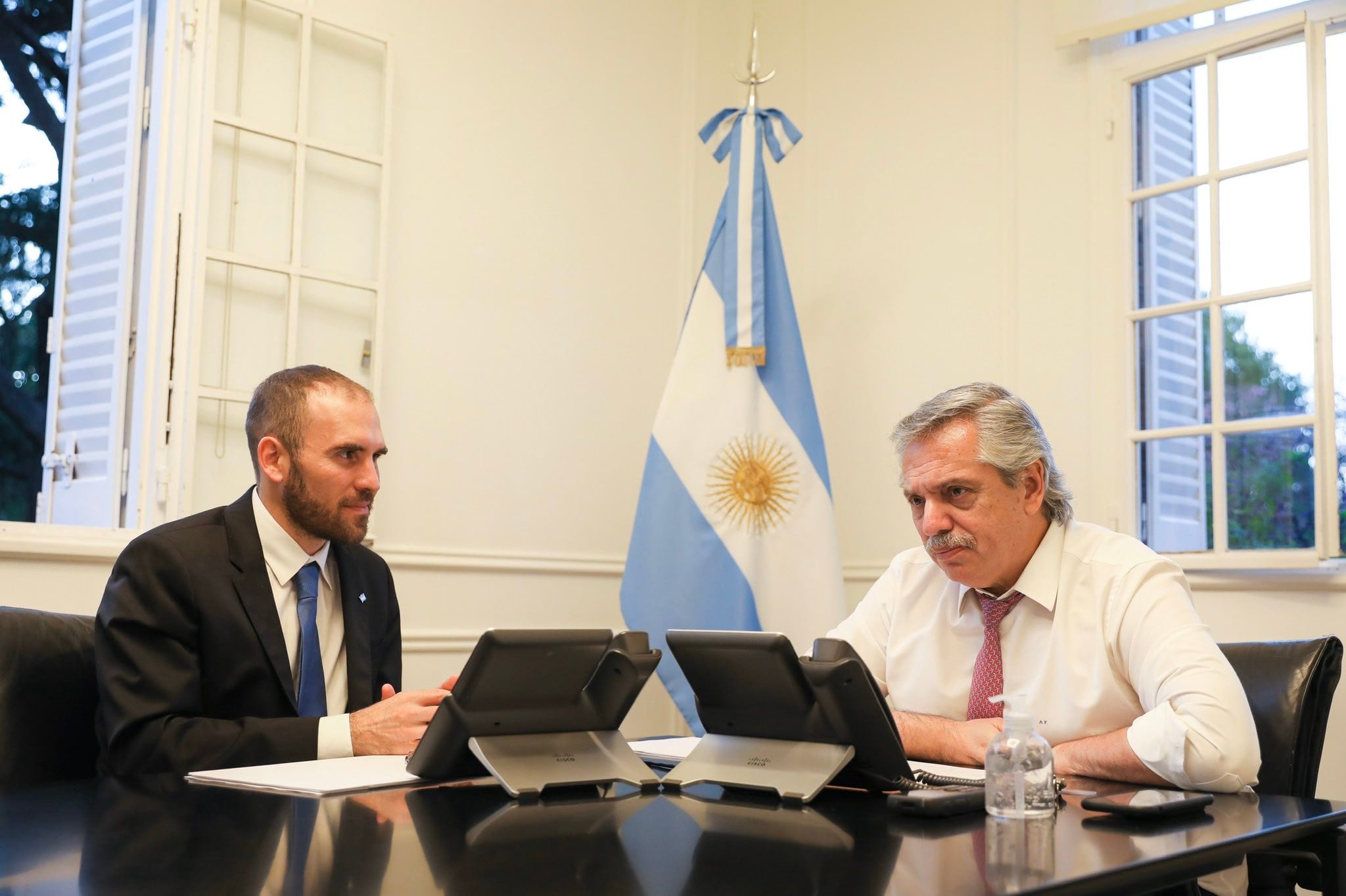 Martín Guzmán y Alberto Fernández.