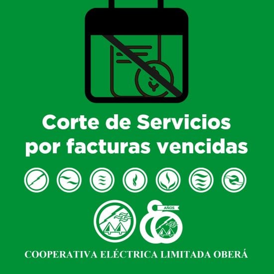 La CELO informa que se están realizando cortes de Energía Eléctrica por facturas vencidas.