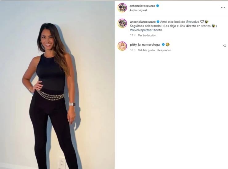 Antonela Roccuzzo brilló con un look total black