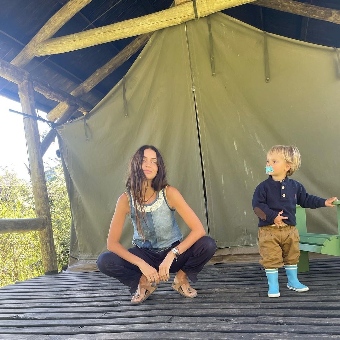 Zaira Nara junto a sus hijos, Malaika y Viggo.