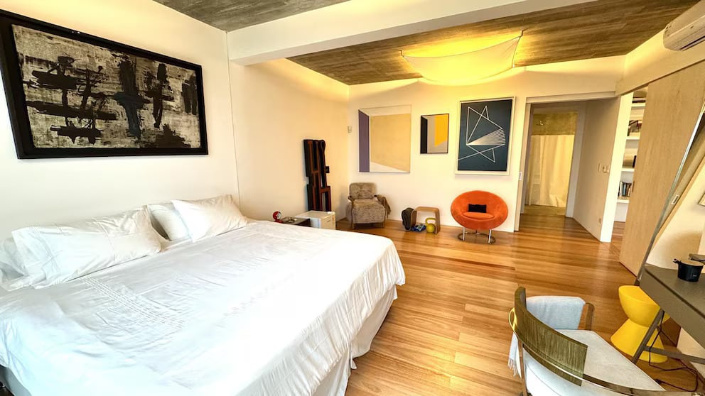 La habitación suite de la casa de Jorge Lanata en Punta del Este