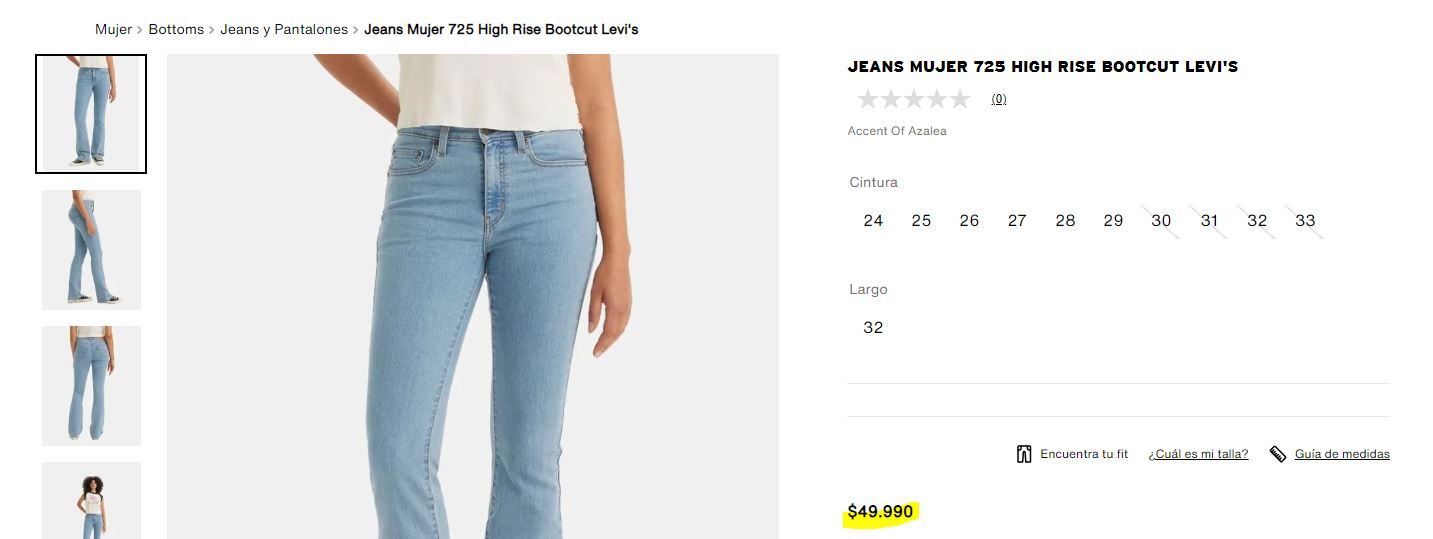 Esto es lo que vale un jean Levi's en Chile.