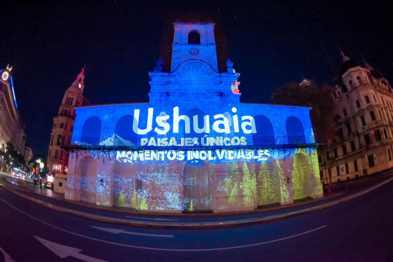 Mediante un video mapping la ciudad fueguina mostró sus atractivos turísticos a todo el país.