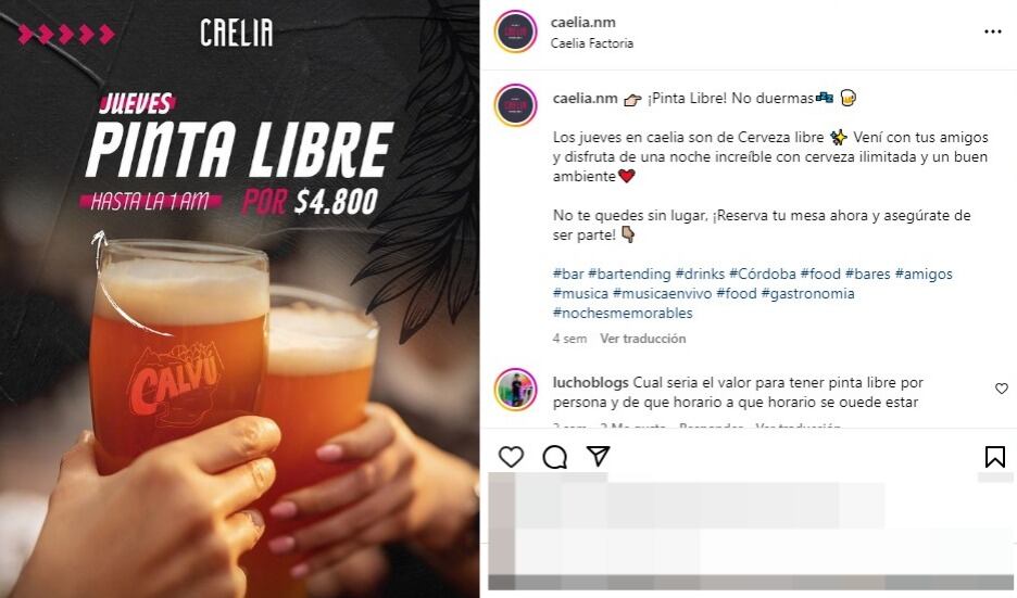 Un bar de la capital lanzó una promoción para los amantes de la bebida.