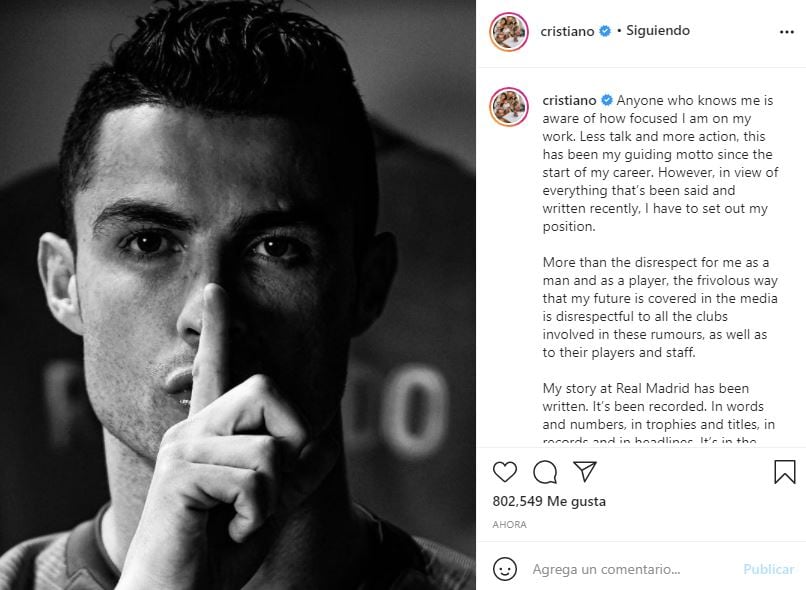 Cristiano Ronaldo rompió el silencio y despejó rumores sobre su futuro.