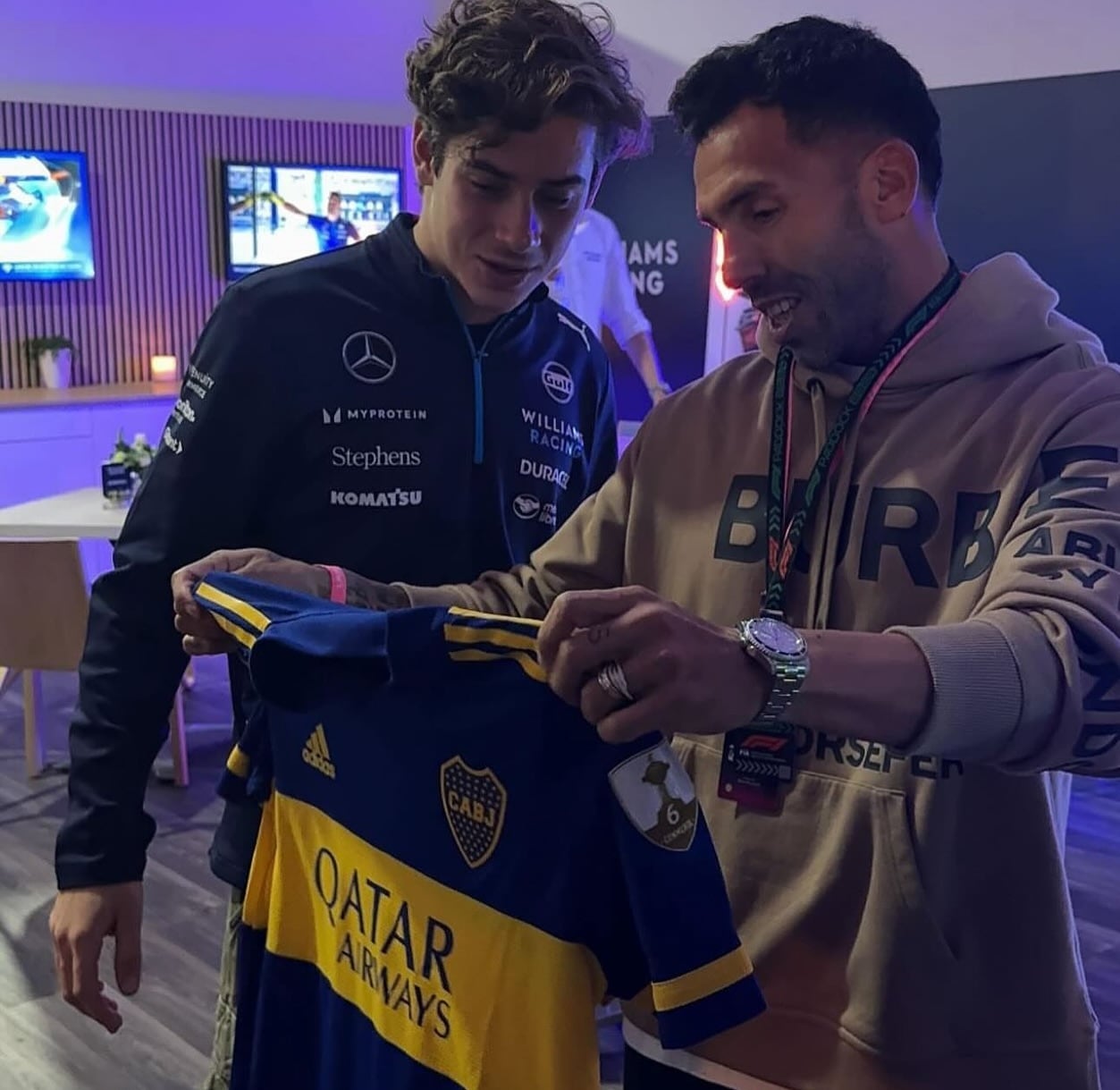 Encuentro Xeneize: Tévez sorprendió a Franco Colapinto en Las Vegas