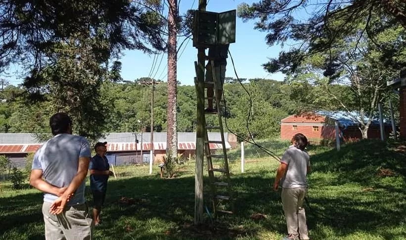 Realizan reposición de cableado eléctrico en una escuela de San Pedro.