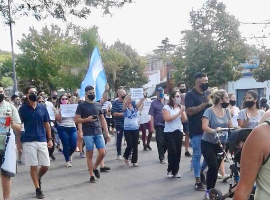 Marcha en reclamo de la liberación de Diego. (@gfchumpitaz)