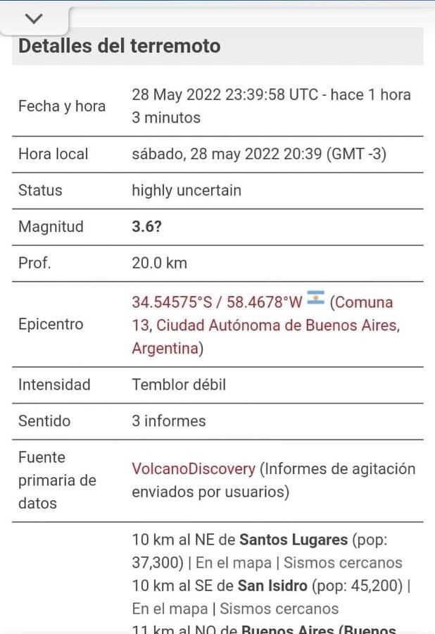 Ysy A provocó un sismo en Buenos Aires