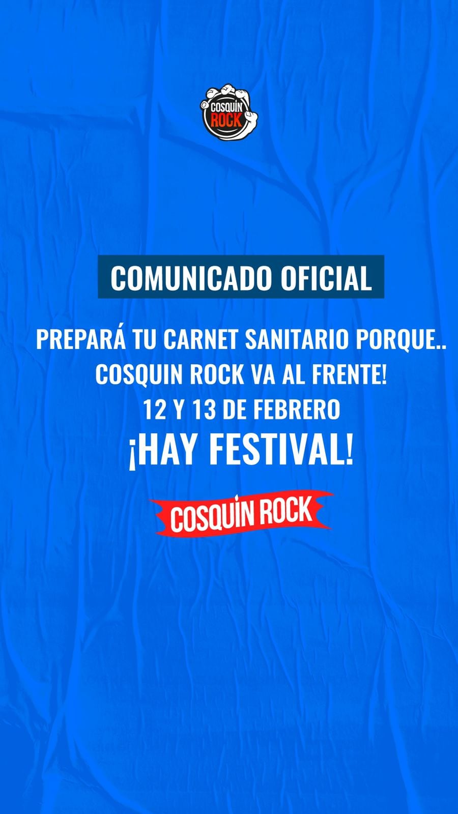 Cosquín Rock pide pase sanitario.