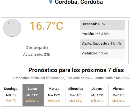 Semana soleada y con calor en el otoño de Córdoba.