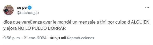 Nacho Castañares confesó que le habló a Tini.