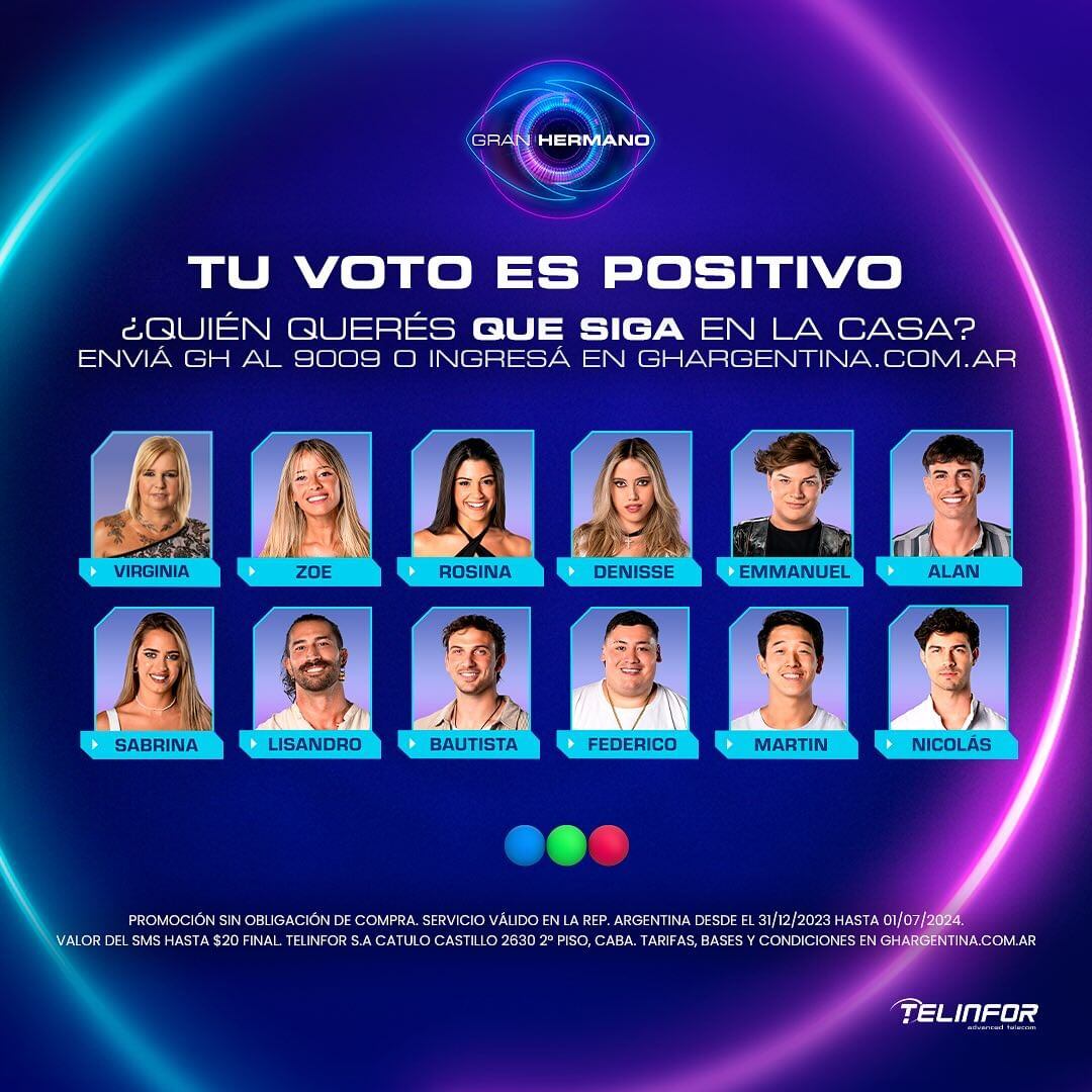 Hay 12 personas en la placa de nominados de la séptima semana de Gran Hermano 2024.