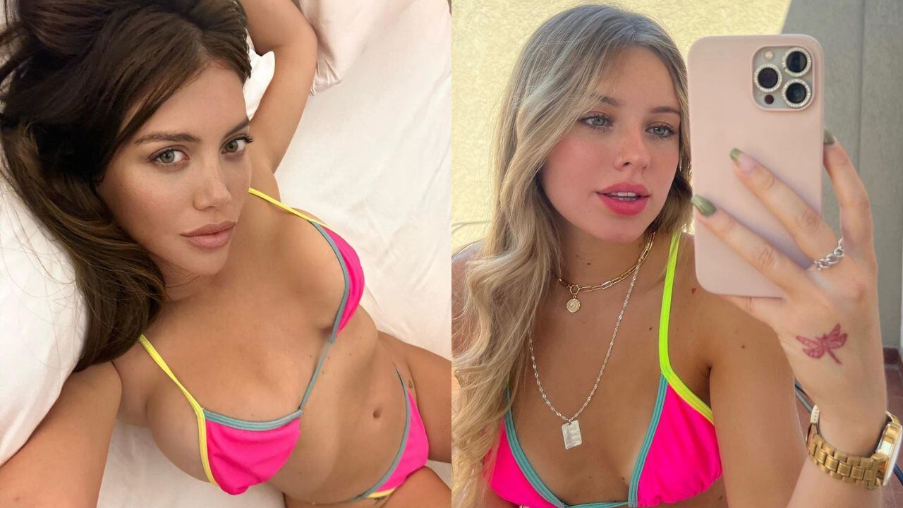 Wanda Nara y Coti Romero con la misma microbikini