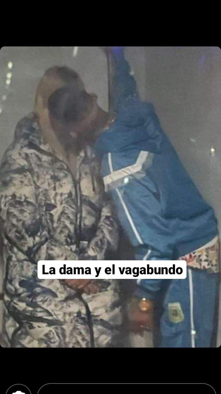 La foto viral del supuesto beso entre Wanda Nara y L-Gante.