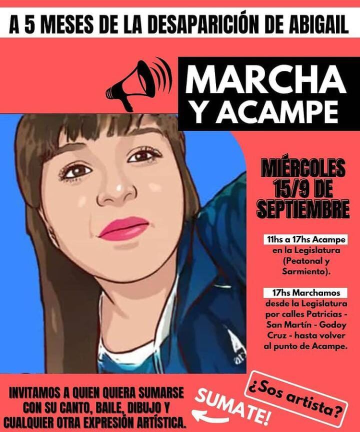 Flayer de la jornada de lucha por Abigail Carniel.