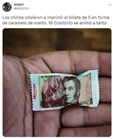 Una empresa de Rafaela "revivió" los billetes de $5, pero en caramelos.