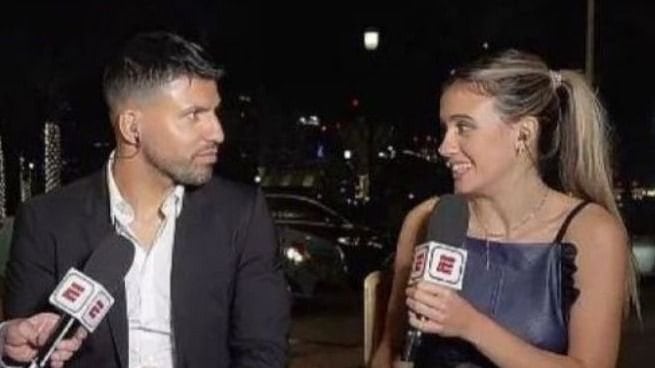 Morena Beltrán y el Kun Aguero