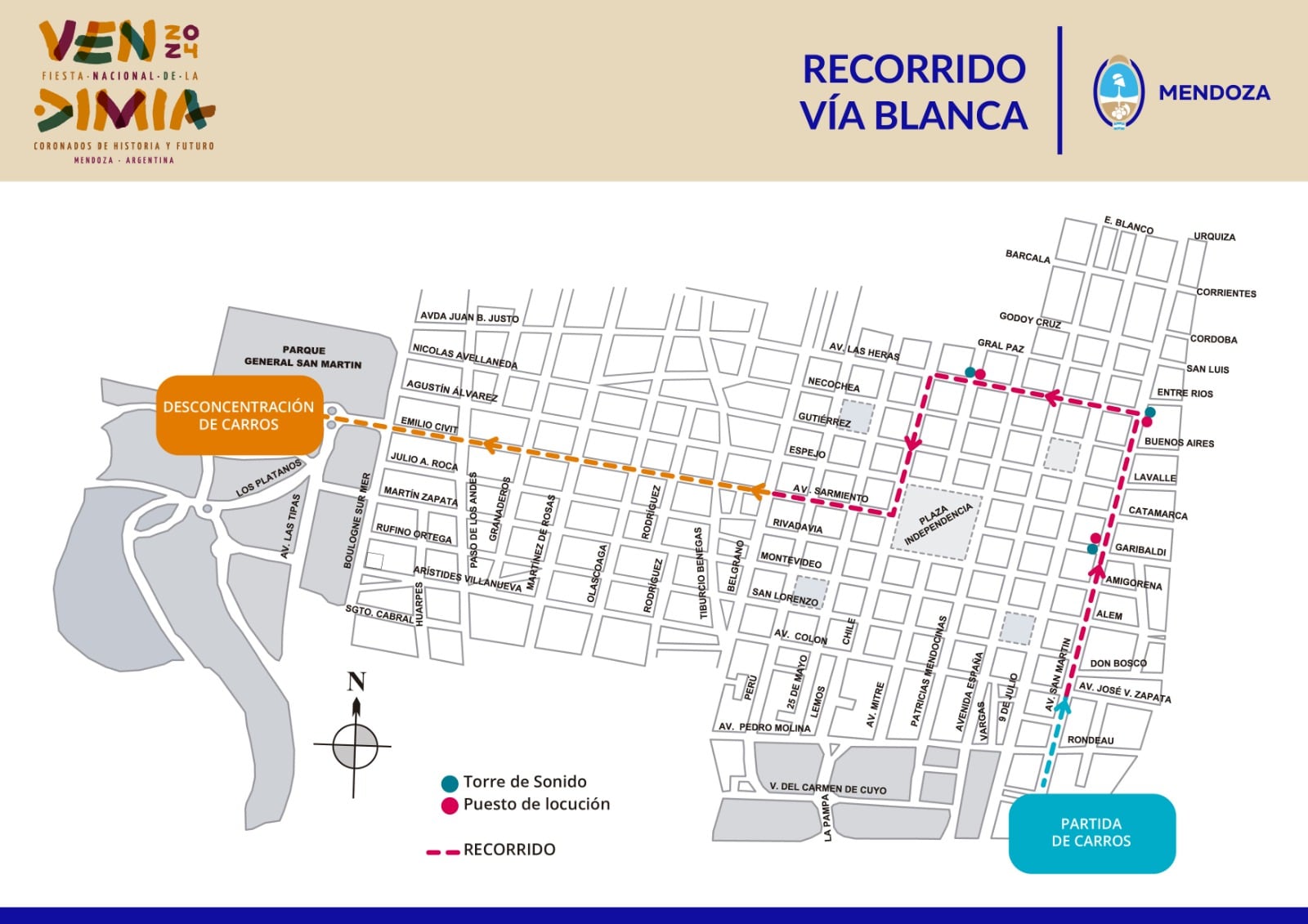 El recorrido de Vía Blanca.