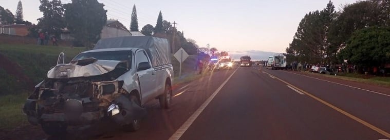 Accidente vial en Guaraní dejó como saldo a tres lesionados.