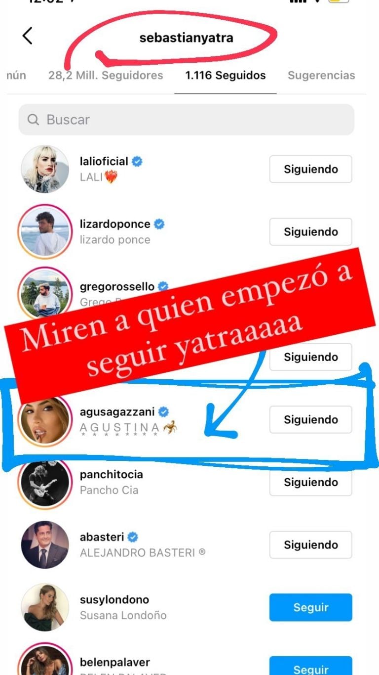 Juariu descubrió que Yatra comenzó a seguir a Agazzani en medio de los rumos que vinculan a Tini con Agustín Bernasconi