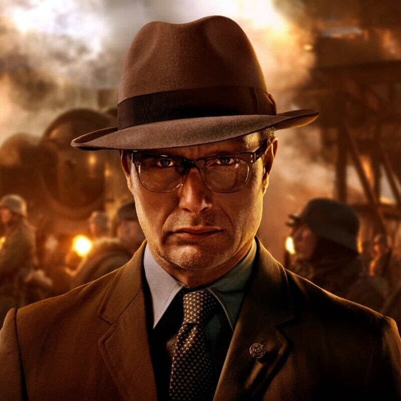 Mads Mikkelsen es Jürgen Voller, el villano y ex nazi de Indiana Jones y el Dial del Destino.