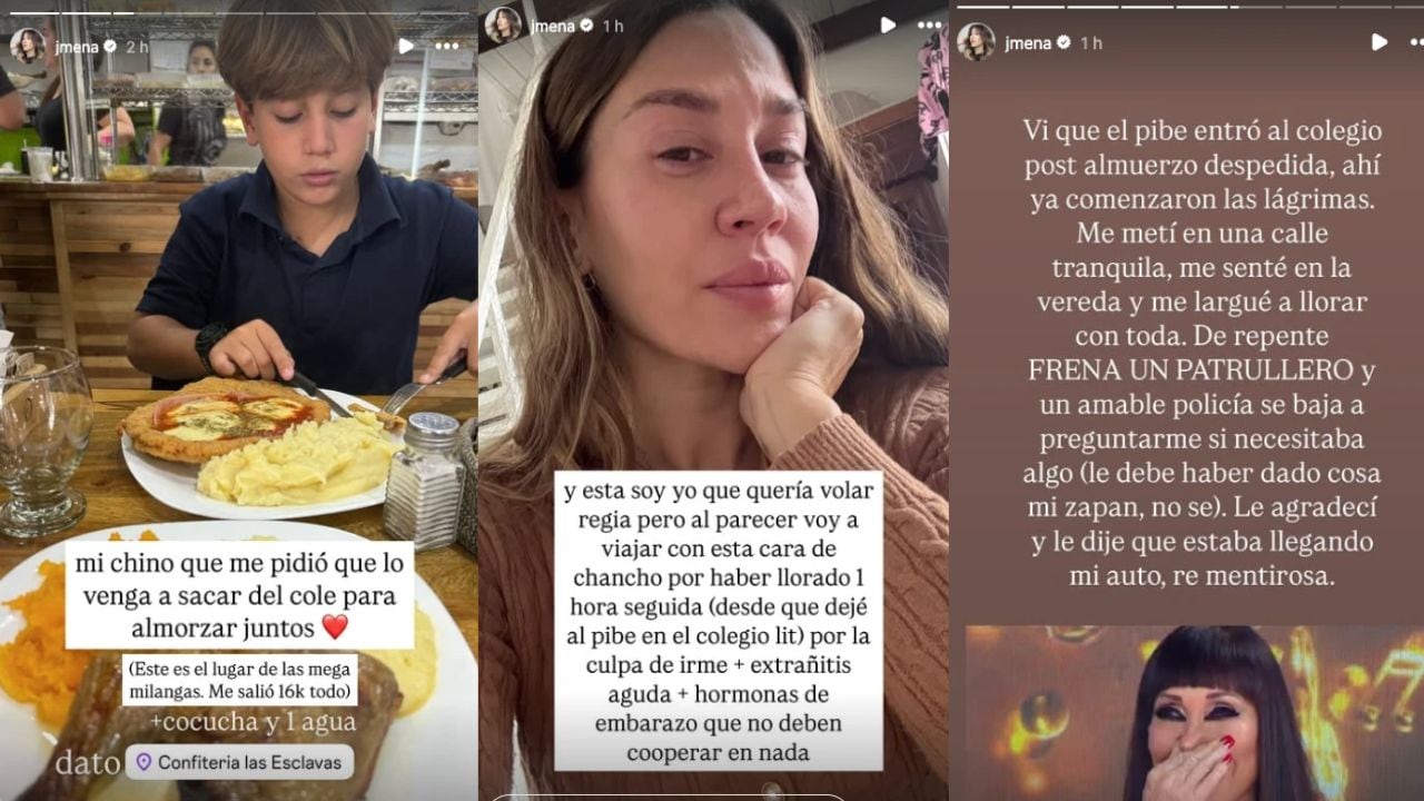 La despedida de Jimena Barón con su hijo