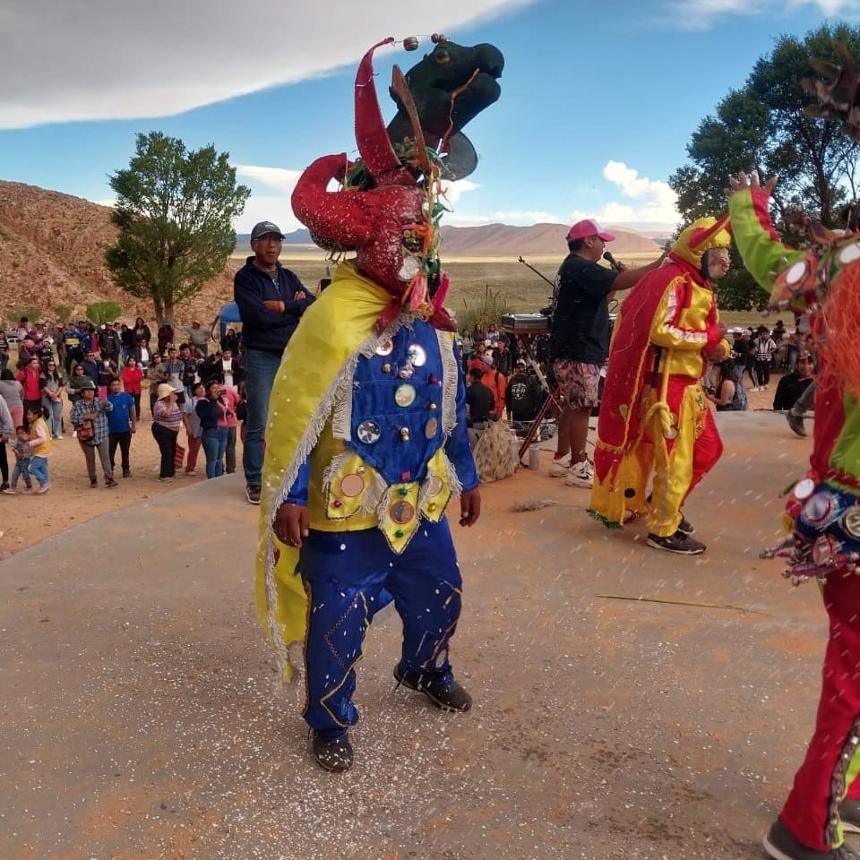 La "diablada" Los sedientos, de la ciudad de Abra Pampa, en los festejos del 1 de enero.