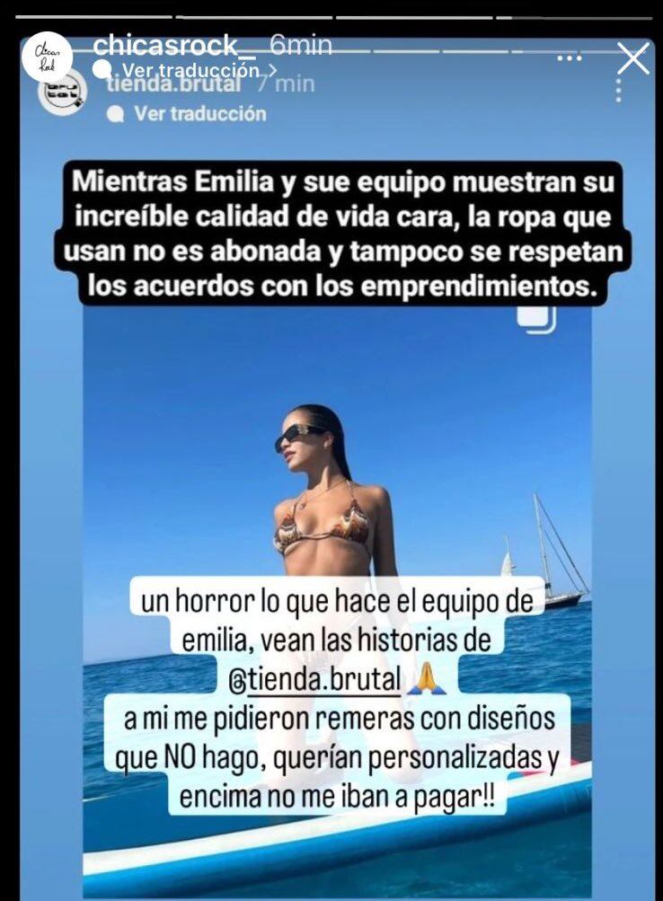 Acusaron a Emilia Mernes de estafar emprendimientos de ropa en un hilo de Twitter