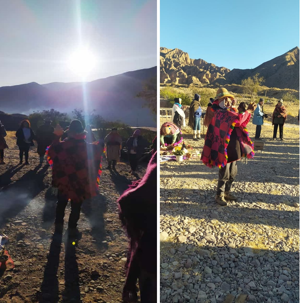 "¡Jallalla!, ¡jallalla!", el saludo al sol apenas asomaba tras las montañas, en la voz ancestral de los pueblos originarios de Jujuy.