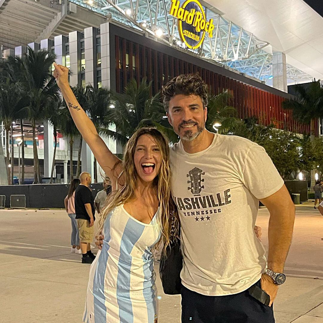 Vio el partido en Miami con su esposo, Diego Olivera